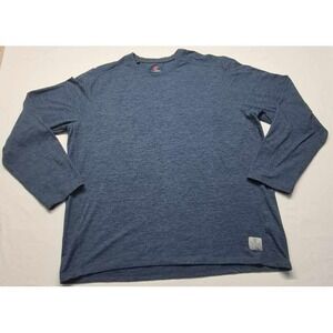 VTG Rugged Elements men's heathered blue durable utility long sleeve shirt XL